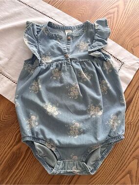 OshKosh B’Gosh 24M Floral Denim Bubble Romper